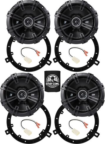KICKER Dash and Overhead 6.75 Speakers Kit for Jeep Wrangler JK 2018 Upgrade Kit - 2 Pairs of DS Series 6 3/4 Inch Coaxial Speakers with Adapters and Harnesses - DSC670, 43DSC6704 in Saudi Arabia