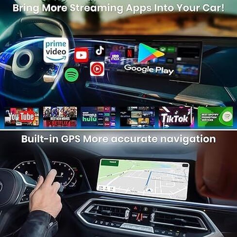MMB MAX Carplay Ai Box for BMW OTA Update Android 13, 8 +128GB、8 Core Multimedia Video Box, Support Android Auto SIM&TF Card Online Netflix,YouTube, Disney+,Hulu,GPS, Play Store and More in Kuwait