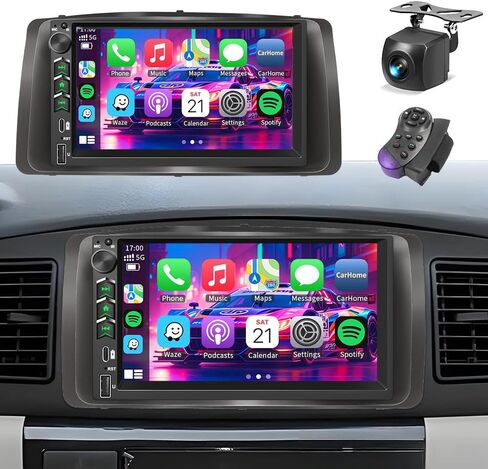 Plug&Play Car Stereo for Toyota Corolla 2003 2004 2005 2006 2007 2008, 7 Inch IPS Touch Screen with Wireless Carplay/Android Auto/MirrorLink,SWC/Backup Camera,DSP,FM Radio in Saudi Arabia