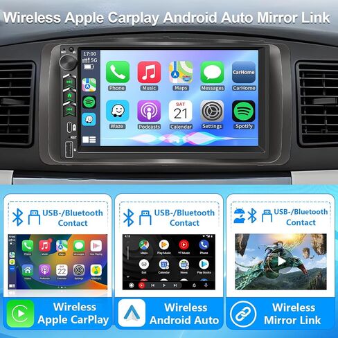 Plug&Play Car Stereo for Toyota Corolla 2003 2004 2005 2006 2007 2008, 7 Inch IPS Touch Screen with Wireless Carplay/Android Auto/MirrorLink,SWC/Backup Camera,DSP,FM Radio in Saudi Arabia