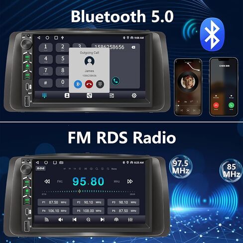Plug&Play Car Stereo for Toyota Corolla 2003 2004 2005 2006 2007 2008, 7 Inch IPS Touch Screen with Wireless Carplay/Android Auto/MirrorLink,SWC/Backup Camera,DSP,FM Radio in Saudi Arabia