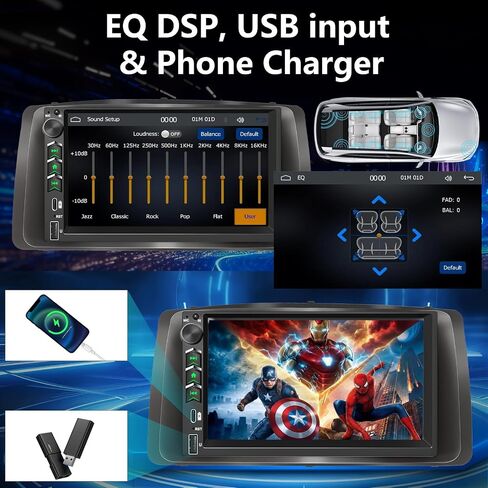 Plug&Play Car Stereo for Toyota Corolla 2003 2004 2005 2006 2007 2008, 7 Inch IPS Touch Screen with Wireless Carplay/Android Auto/MirrorLink,SWC/Backup Camera,DSP,FM Radio in Saudi Arabia