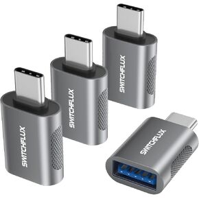 USB C to USB Adapter [4 Pack], 10Gbps Type C Male to USB 3.0 Female OTG Converter for MacBook Pro/Air, iPhone 15/16 Pro, iPad Pro, Samsung S24, Charging, Data Transfer in Saudi Arabia