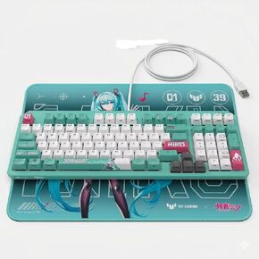 Newegg Hatsune Miku Edition Keyboard and Mouse pad Combo - K3 Gen II Hatsune Miku Edition Optical-Mechanical RGB Keyboard with IP57 Waterproof and Dust Resistance and Gaming pad in Kuwait