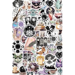 Witchy Stickers for Kindles Water Bottles, 100PCS Waterproof Vinyl Aesthetic Sticker Packs for Adults, Spooky Cute Hippie Celestial Stickers for Laptop Books Scrapbooks Journals in Saudi Arabia