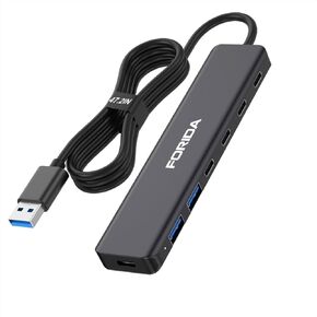 FORIDA Aluminum 7-Port USB Hub, 47.2In Long Cable Multi-Port USB 3.0 Hub in Kuwait