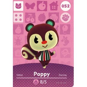 Animal Crossing Happy Home Designer Amiibo Card Poppy 052/100 in Saudi Arabia