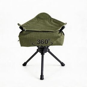 JBin Rich Portable 360° Swivel Camping Stool, Ultralight 1.98 lbs Folding Stool for Adults, 600D Oxford Seat & Nylon Tripod Frame, 15.7" Height for Fishing, Hiking, Travel & Outdoor in Kuwait