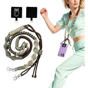 CYD Adjustable Phone Lanyard Crossbody, Handmade Nylon Braided Phone Strap, Universal Phone Shoulder Strap with Tether Tab in Saudi Arabia