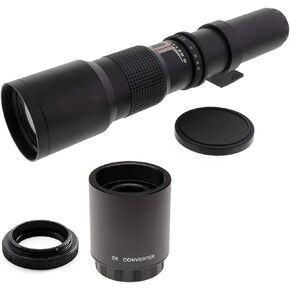 500mm/1000mm f/8 Manual Telephoto Lens for Nikon D5, D4S, DF, D4, D810, D800, D750, D610, D500, D7500, D7200, D7100, D5600, D5500, D5300, D5200, D5100, D3500, D3400, D3300, D3200, DSLR Cameras in Kuwait