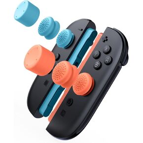 Mumba Thumb Grips for Nintendo Switch 2 with Storage Box, 3 Pairs (6pcs) Anti-Slip Joystick Caps, Ergonomic Design for Enhanced Grip & Precision Control, Accessories for Joy-Con, Blue/Light Red in Kuwait