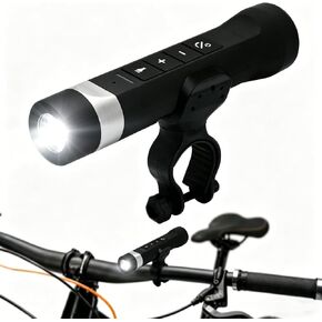 Bike Speaker 2-in-1 Bicycle Bluetooth Speaker & Bike Headlight, IPX5 Waterproof 100 Lumen Front Safety Light with Hands-Free Calls, Quick Install Handlebar Mount for Daily Commute Mountain in Saudi Arabia