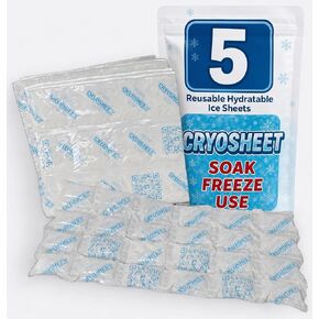 ThermaFreeze Cryosheet 5-Pack صفائح الثلج الجاف للمبردات: عبوات مسطحة للشحن، قابلة لإعادة الاستخدام للمبردات وآلام المفاصل، السفن جافة ومسطحة، فقط تعمل تحت الماء، Hielo Seco، 9 بوصة × 16.5 بوصة 5 عبوات in Kuwait