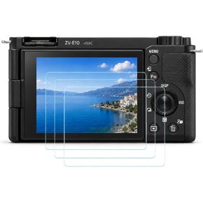 Custom Fit for Sony Alpha ZV-E10 ZVE10 ZV-1F ZV1F ZV-1 II ZV-1 ZVI ZV1II ZV-1M2[Not for ZV-E10 II] Camera Screen Protector – 3-Pack 9H Hardness Tempered Glass, Full-Screen Edge-to-Edge, Bubble-Free in Saudi Arabia