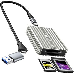 CF Express Card Reader RIITOP CFexpress Type B and Type A to USB C 3.2 Gen 2 10Gbps 2in1 Memory Card Adapter in Saudi Arabia