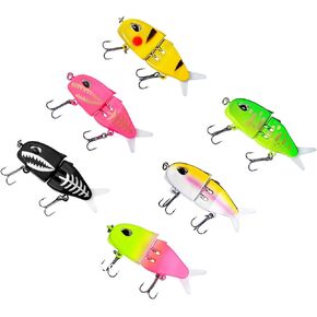 6 pcs Multi Jointed Glider Shad Swim Hard Bait Pike Musky Bass Slider Fish Tackle Soft Tails Glide Slow Sinking Fishing Lures in Saudi Arabia