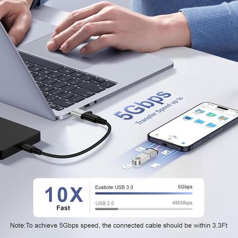 USB to USB C Adapter 4Pack,Type C OTG Converter USB 3.0 Fast Adapter Plug in Saudi Arabia