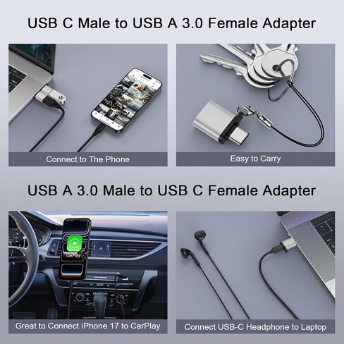 USB to USB C Adapter 4Pack,Type C OTG Converter USB 3.0 Fast Adapter Plug in Saudi Arabia