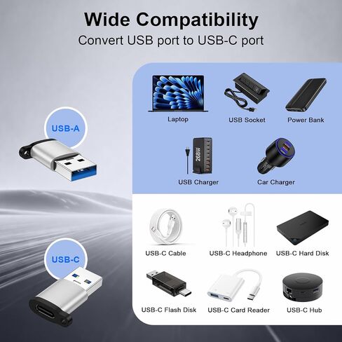 USB to USB C Adapter 4Pack,Type C OTG Converter USB 3.0 Fast Adapter Plug in Saudi Arabia