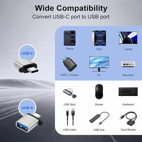 USB to USB C Adapter 4Pack,Type C OTG Converter USB 3.0 Fast Adapter Plug in Saudi Arabia