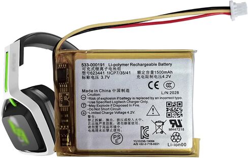 Pattaya 533-000191 Battery Replacement for Astro Gaming A20, A50 2019 533-000169 Wireless Bluetooth Headset Headphones Headphone 1500mAh in Kuwait