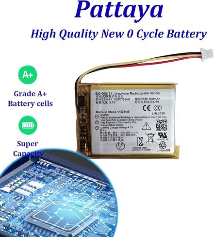 Pattaya 533-000191 Battery Replacement for Astro Gaming A20, A50 2019 533-000169 Wireless Bluetooth Headset Headphones Headphone 1500mAh in Kuwait