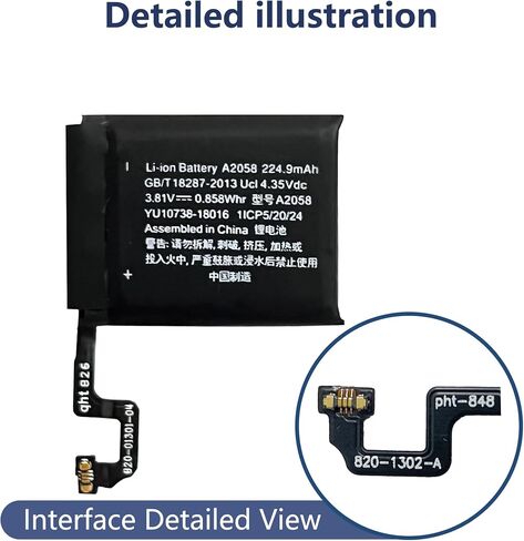 A2058 Battery Compatible with iWatch Series 40MM Replacement Battery for with Repair Tool kit in Kuwait