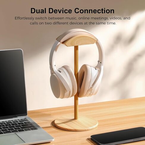 Edifier WH700NB Wireless Active Noise Cancellation Over-Ear Headphones, Bluetooth 5.3 Foldable Lightweight Headset, Dual Device Connection 68-Hour Battery Life, for Travel Home Office - Ivory in Kuwait