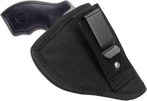 IWB Tuckable Gun Holster for Concealed Carry Fits 38 J Frames LCR S&W Airweight Bodyguard Charter Arms Rossi Taurus Snub Nose 2" Revolvers Black in Kuwait