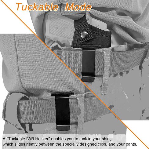 IWB Tuckable Gun Holster for Concealed Carry Fits 38 J Frames LCR S&W Airweight Bodyguard Charter Arms Rossi Taurus Snub Nose 2" Revolvers Black in Kuwait