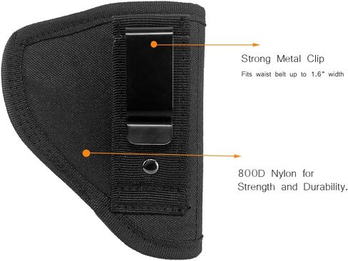 IWB Tuckable Gun Holster for Concealed Carry Fits 38 J Frames LCR S&W Airweight Bodyguard Charter Arms Rossi Taurus Snub Nose 2" Revolvers Black in Kuwait
