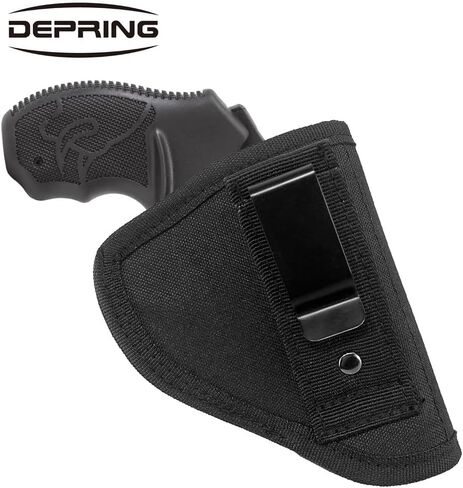 IWB Tuckable Gun Holster for Concealed Carry Fits 38 J Frames LCR S&W Airweight Bodyguard Charter Arms Rossi Taurus Snub Nose 2" Revolvers Black in Kuwait