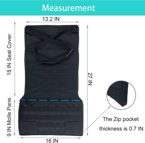 Tactical Car Seat Carry Holster with Large Zipper Pocket for Concealed Carry Gun Mount Pistol Holder Handgun Molle Seat Cover Fits Most Vehicle Trucks SUVs Pickup in Saudi Arabia