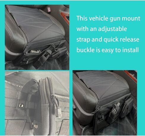 Tactical Car Seat Carry Holster with Large Zipper Pocket for Concealed Carry Gun Mount Pistol Holder Handgun Molle Seat Cover Fits Most Vehicle Trucks SUVs Pickup in Saudi Arabia