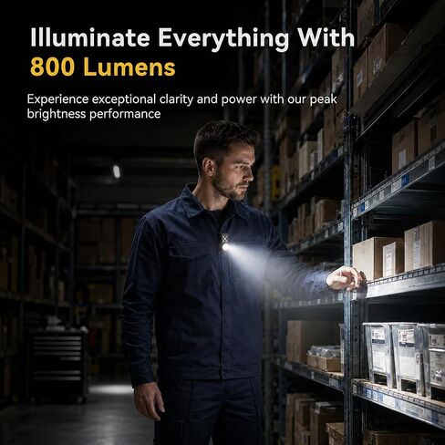 Yzoni 800 Lumen EDC Flashlight Rechargeable, Clip On Flashlight in Saudi Arabia