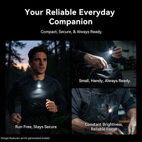 Yzoni 800 Lumen EDC Flashlight Rechargeable, Clip On Flashlight in Saudi Arabia