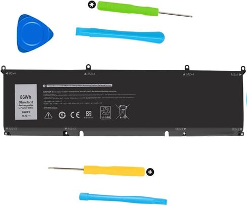 86Wh 69KF2 Battery Replacement for Dell XPS 15 9500 9510 9520 Precision 5550 5560 5570 A lienware M15 R4 R5,G7 15 7500,G15 5510 5520 5511 5515 M59JH 8FCTC 70N2F Laptop. in Kuwait
