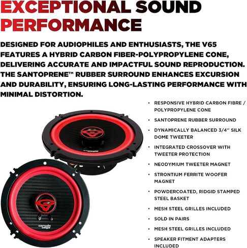 Cerwin-Vega V65 6.5" VEGA 2-Way 360 Watts 4 Ohm Coaxial Speakers(Pair) in Saudi Arabia