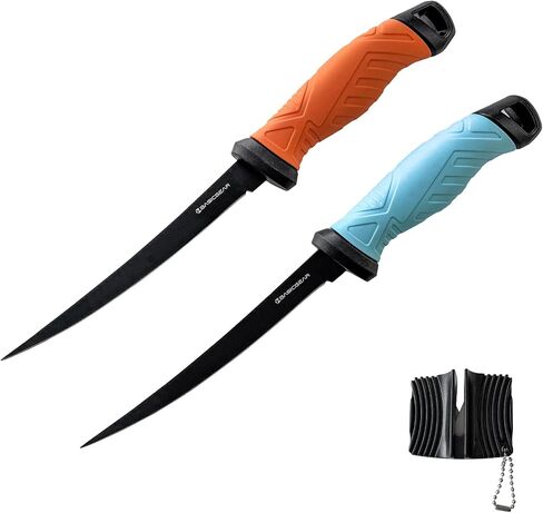 BasicGear Professional Fishing Cleaning Set, 7" Fillet Knife & Scissors in Kuwait