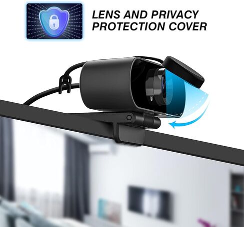 Smilodon Pro 1080P HD Webcam for PC & Laptop, Privacy Cover, Fixed Lens in Saudi Arabia