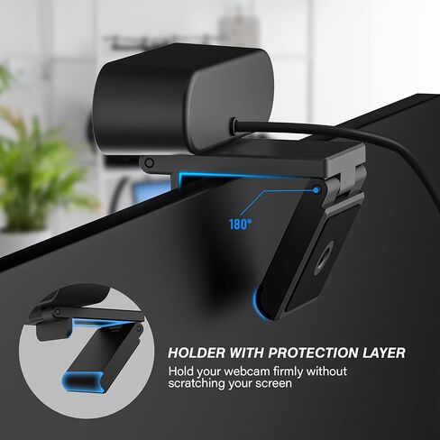 Smilodon Pro 1080P HD Webcam for PC & Laptop, Privacy Cover, Fixed Lens in Saudi Arabia