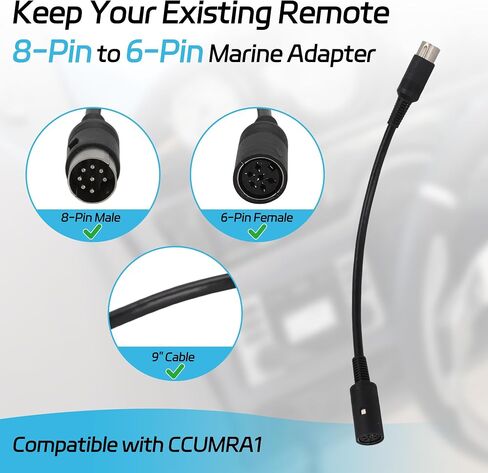 Marine Stereo Remote Adapter Cable, 8-Pin to 6-Pin for Marine Radios in Kuwait