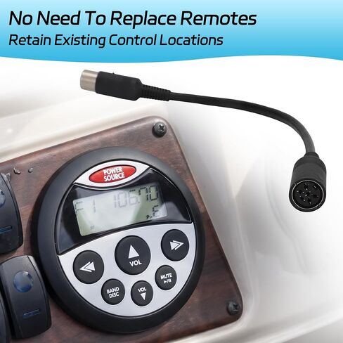 Marine Stereo Remote Adapter Cable, 8-Pin to 6-Pin for Marine Radios in Kuwait