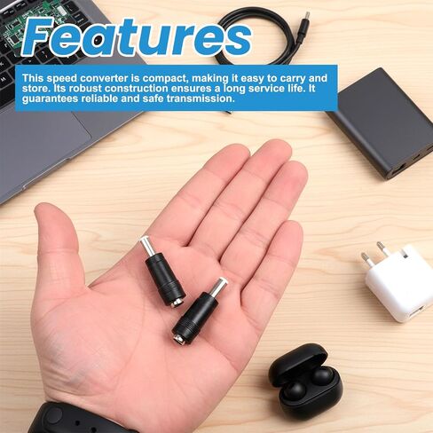 DC Power Adapter, 5 Pcs 5.5 x 2.1 mm Female Jack to 5.5 x 2.5 mm Male Plug Universal DC Adapter Plug DC Power Connector Barrel Connector for Router, Laptop in Saudi Arabia