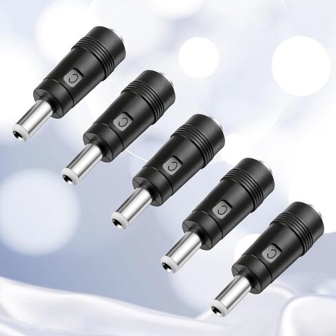 DC Power Adapter, 5 Pcs 5.5 x 2.1 mm Female Jack to 5.5 x 2.5 mm Male Plug Universal DC Adapter Plug DC Power Connector Barrel Connector for Router, Laptop in Saudi Arabia