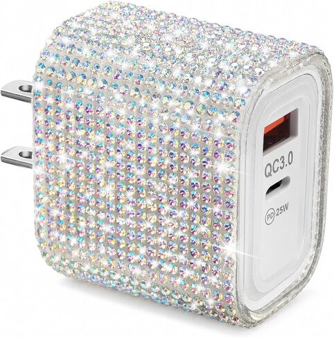 Aolcev for iPhone Charger Fast Charging Bling 2 in 1 USB C Charger Block in Kuwait