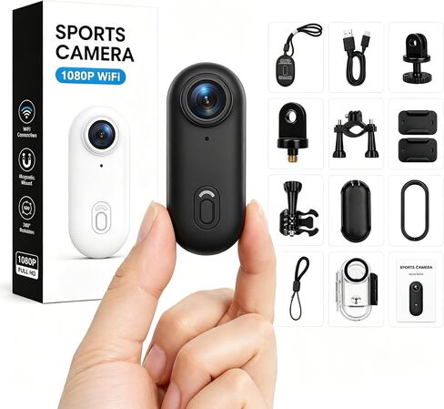 Body Camera 1080P Mini Action Cam Small Hands Free Recording Body Sports POV Camera with 30M Waterproof Case,Portable Camcorder Mount Anywhere for Cycling,Diving, Travel,Outdoor Adventures in Saudi Arabia