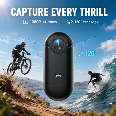 Body Camera 1080P Mini Action Cam Small Hands Free Recording Body Sports POV Camera with 30M Waterproof Case,Portable Camcorder Mount Anywhere for Cycling,Diving, Travel,Outdoor Adventures in Saudi Arabia