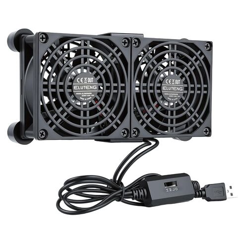 ELUTENG 140mm USB Computer Cooling Fans Dual with 3 Speed Controller Quiet Mat USB Heatsink Fan Double Sided Metal Grill 14cm PC Cooling Ventilator for Router, Receiver, TV Box, DVR, Xbox in Kuwait
