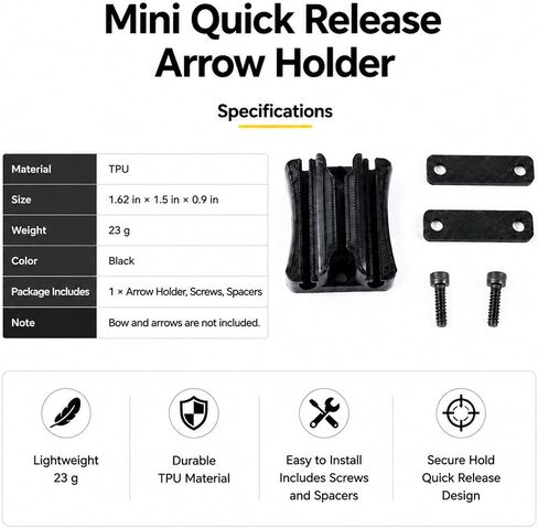 Mini Version of Compound Bow Quiver, The Main Function is to Quickly Grab Arrows for Hunting， Suitable for Composite Bows, Paired with Arrows with an Outer Diameter of 7-8mm in Saudi Arabia